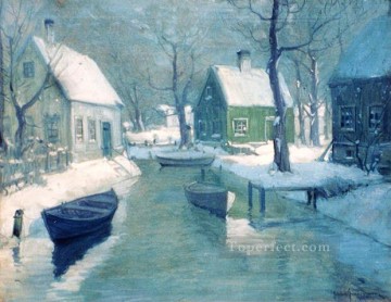 Snow Painting - sn036B impressionism snow winter scenery